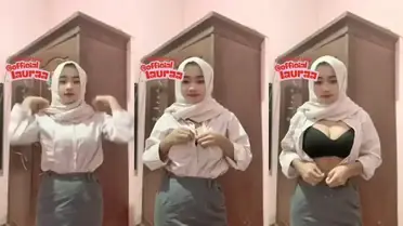 Ukhti Laura Hijab Seragam Sekolah Di Kamar
